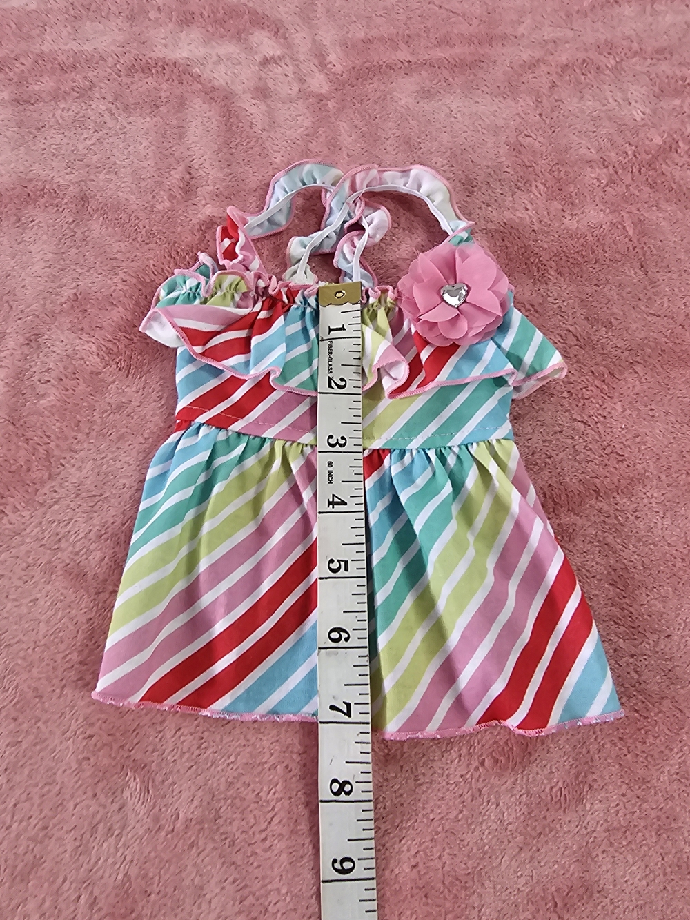 Mixed Small Pets Clothing Set-Pink Floral & Patterned Dresses (8 Dresses) (XS) - Picture 6 of 16